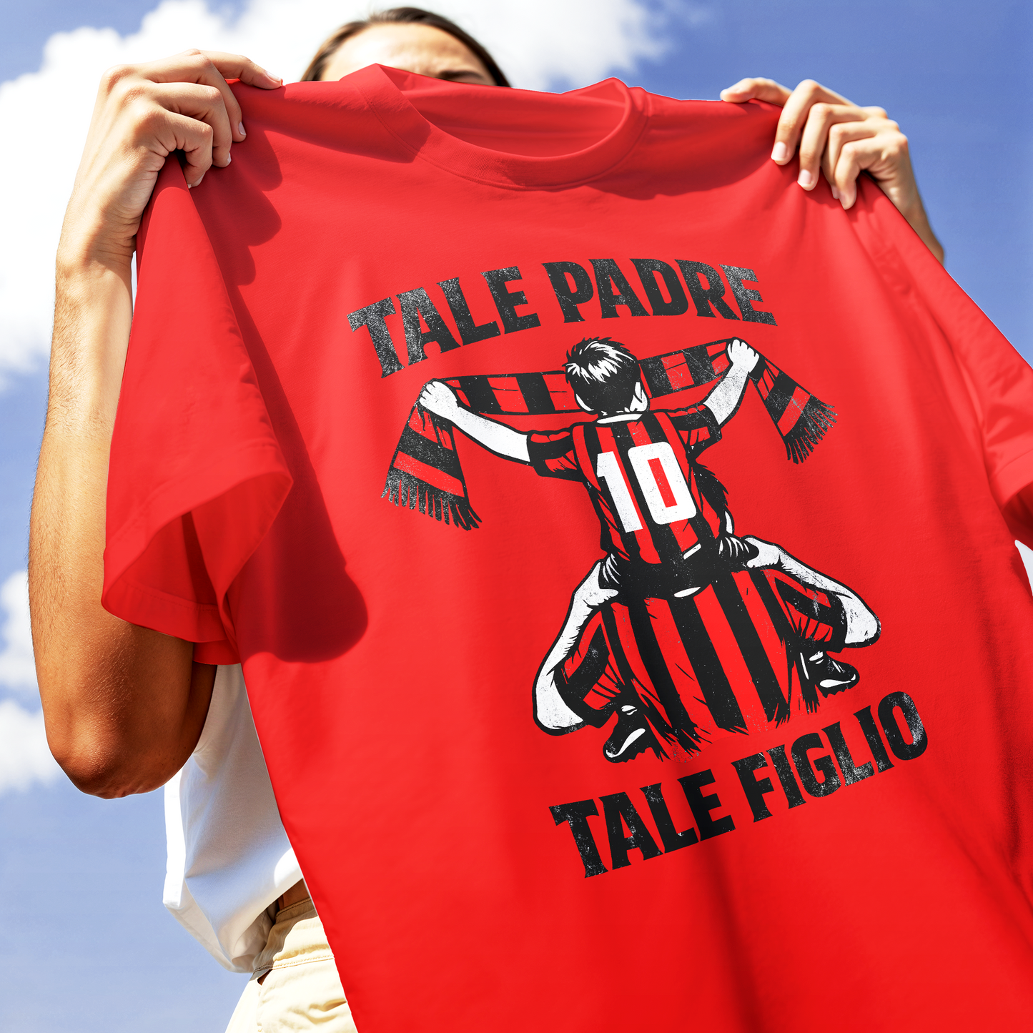 T-SHIRT Festa del Papà padre Tifoso come il figlio ROSSO NERO Rossa #chooseurcolor