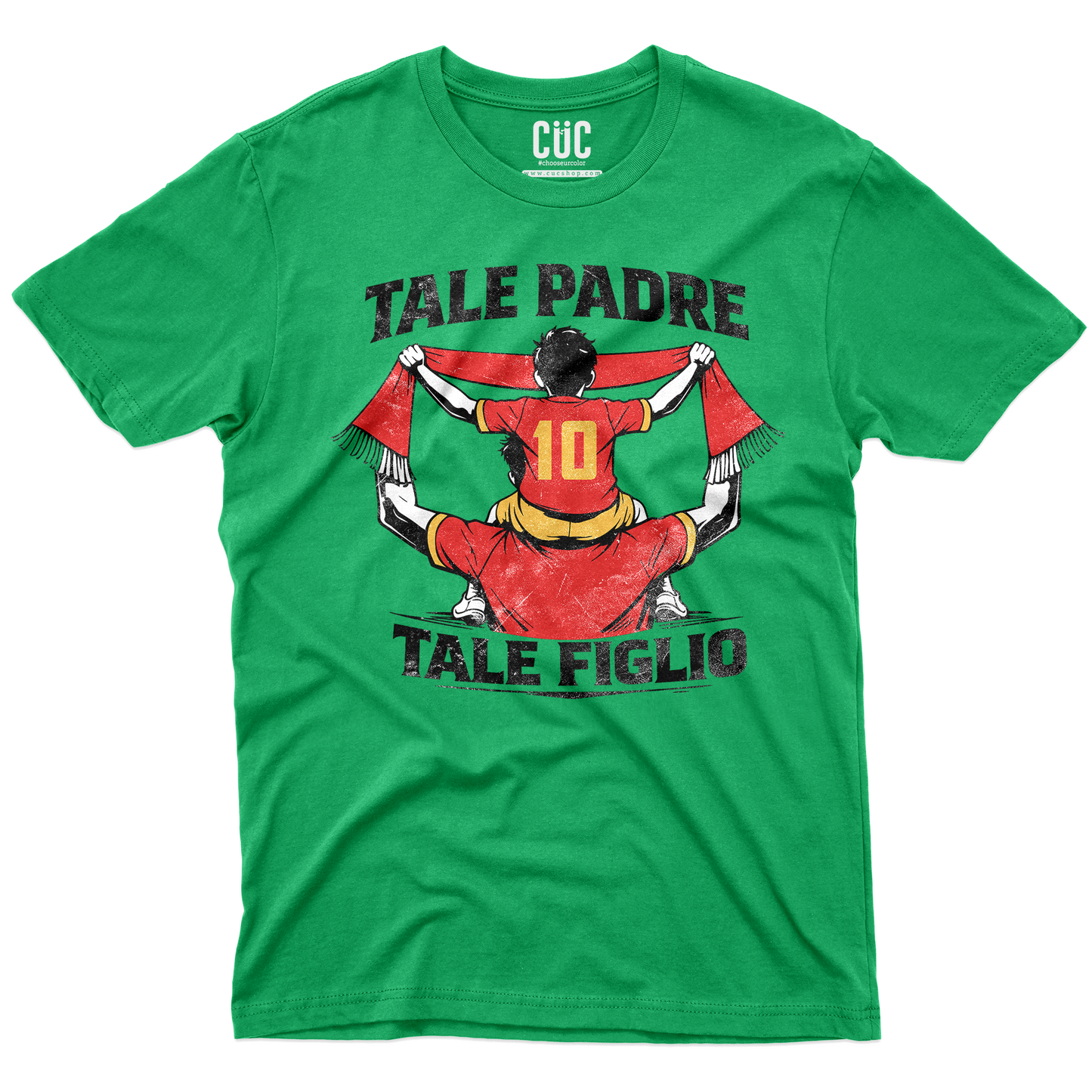 T-SHIRT Festa del Papà padre Tifoso come il figlio GIALLO ROSSO IRI #chooseurcolor