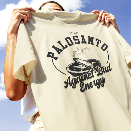 T-SHIRT Burn Palosanto Against Bad Energy yoga divertente Sabbia #chooseurcolor