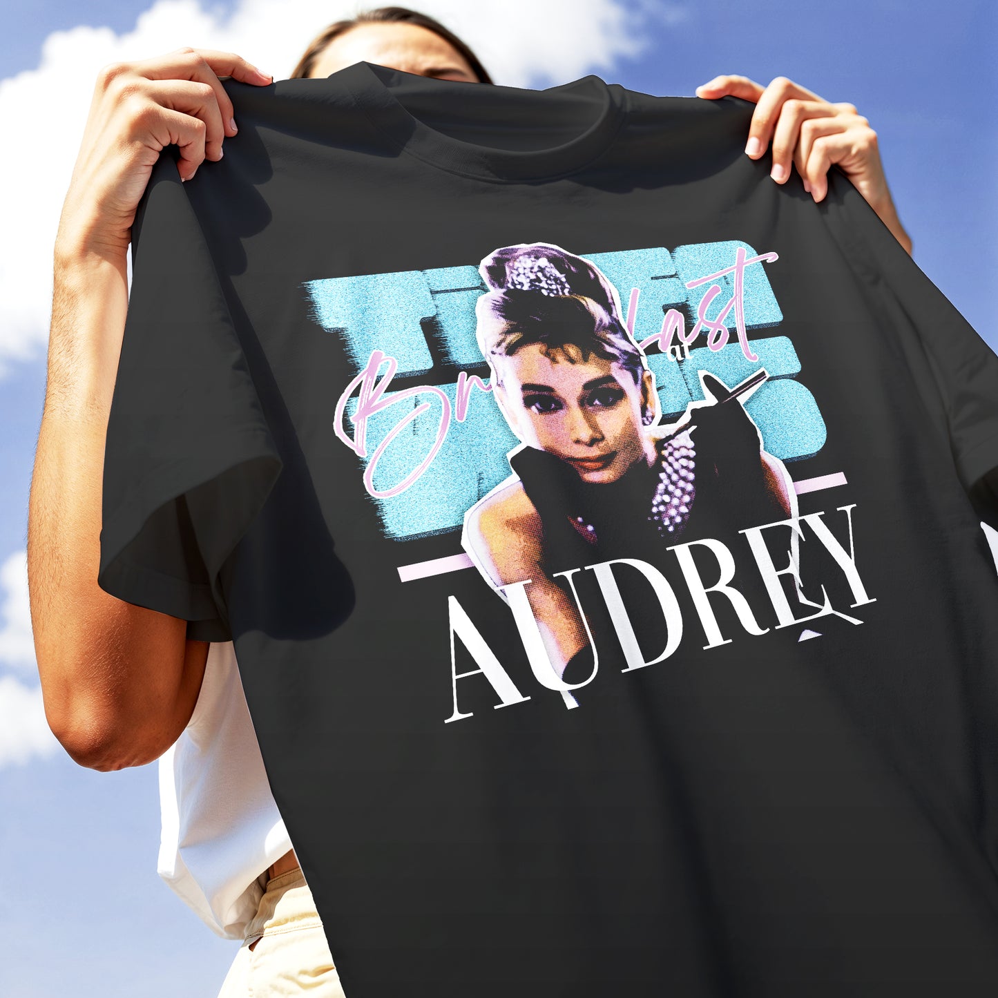 T-SHIRT AUDREY Colazione da Tiffany film cult classic Nera #chooseurcolor