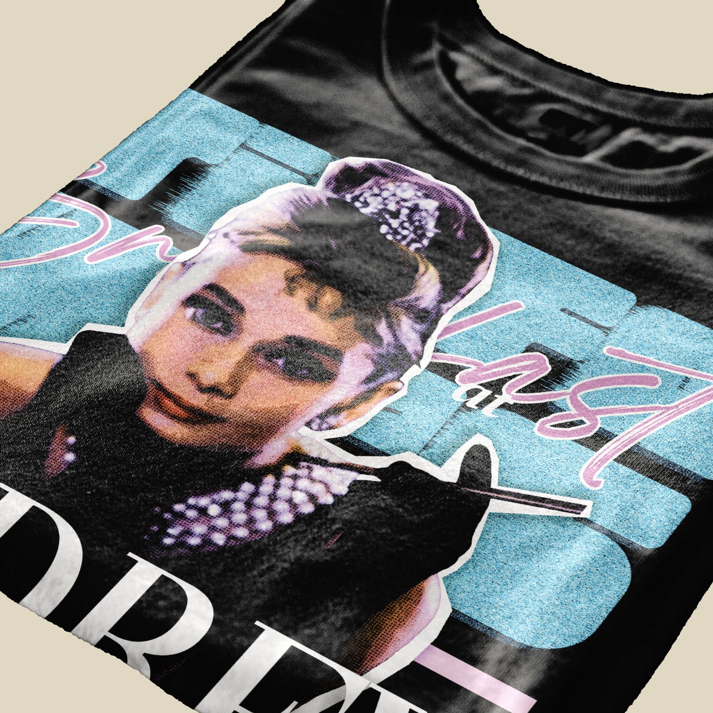 T-SHIRT AUDREY Colazione da Tiffany film cult classic Nera #chooseurcolor