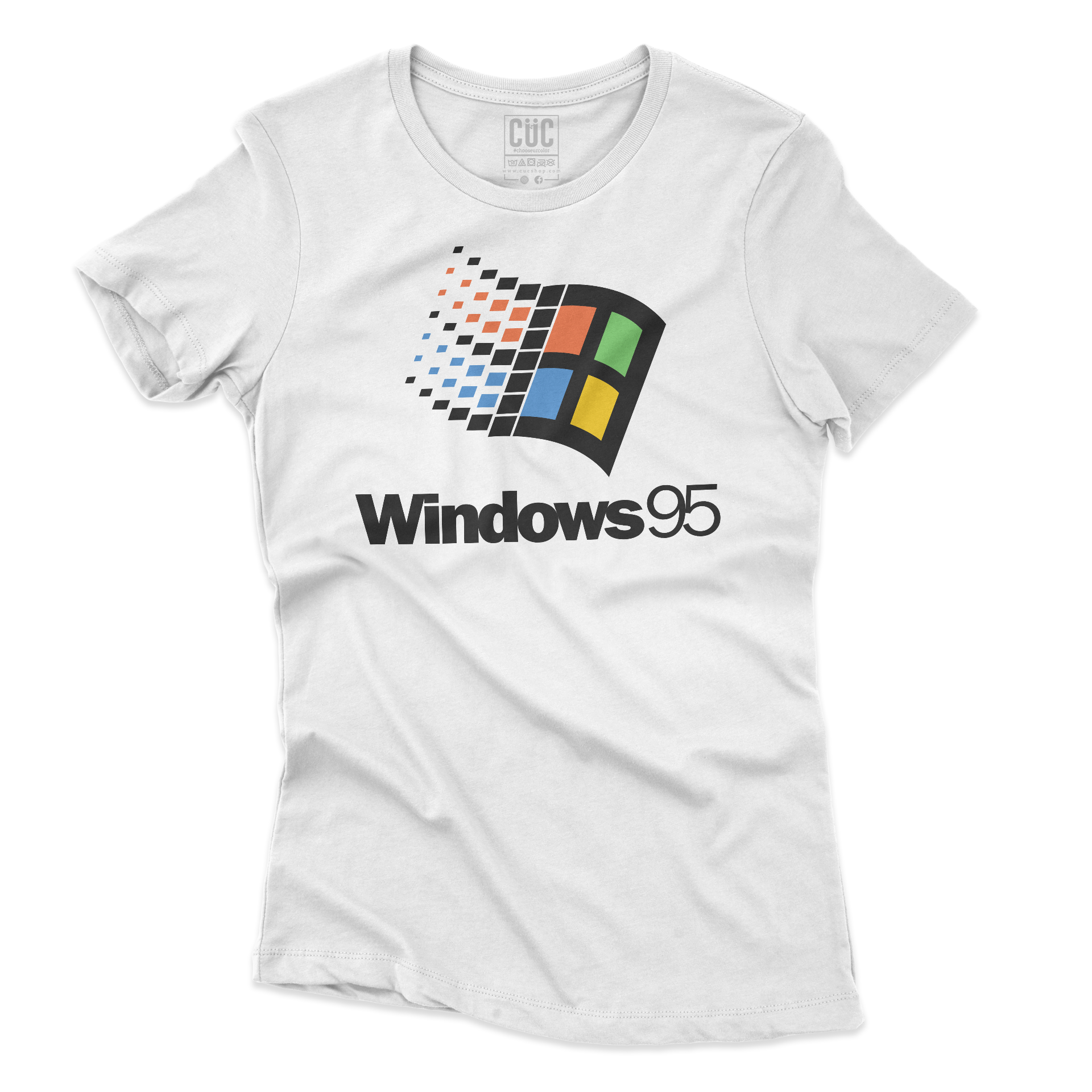 T-SHIRT CUC Maglietta retrògrafica nostalgica anni 90 95 NERD Bianca W [IMGKEY:WHI:W:2]
