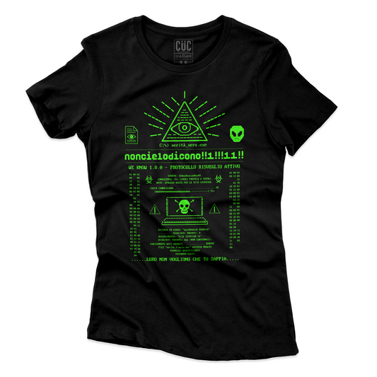 T-SHIRT CUC NON CIELODICONO web meme scie chimiche terrapiattisti Nera W [IMGKEY:BLA:W:2]