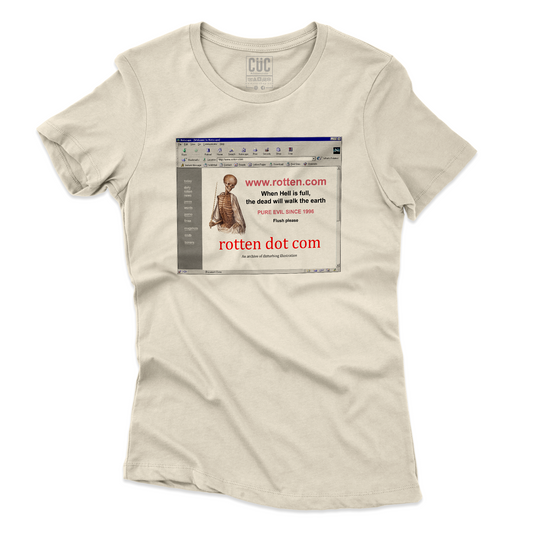 T-SHIRT CUC Nostalgia Nerd Rotten dot Com Anni 90 horror Sabbia W [IMGKEY:SAN:W:2]