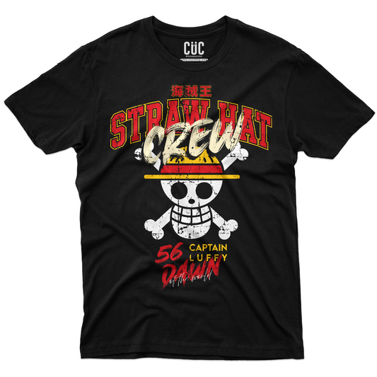 T-SHIRT CUC CAPPELLO DI PAGLIA Captain Luffy anime manga Nera M [IMGKEY:BLA:M:1]