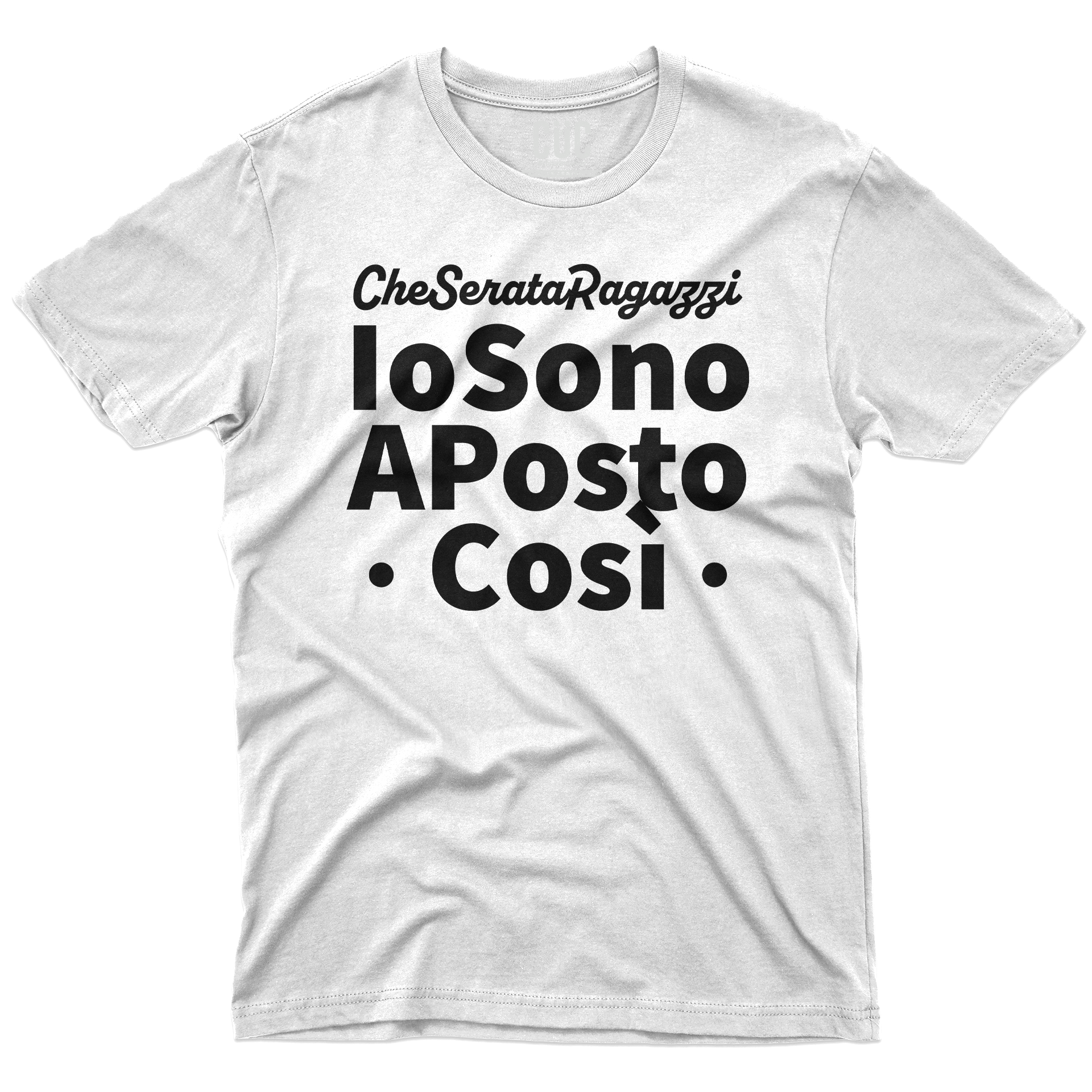 T-SHIRT CUC IO SONO A POSTO COSì divertente regalo simpatica tv italiana Bianca M [IMGKEY:WHI:M:1]