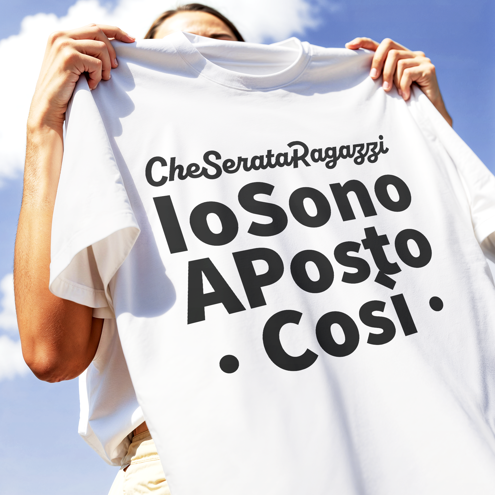 T-SHIRT CUC IO SONO A POSTO COSì divertente regalo simpatica tv italiana Bianca M [IMGKEY:WHI:M:3]