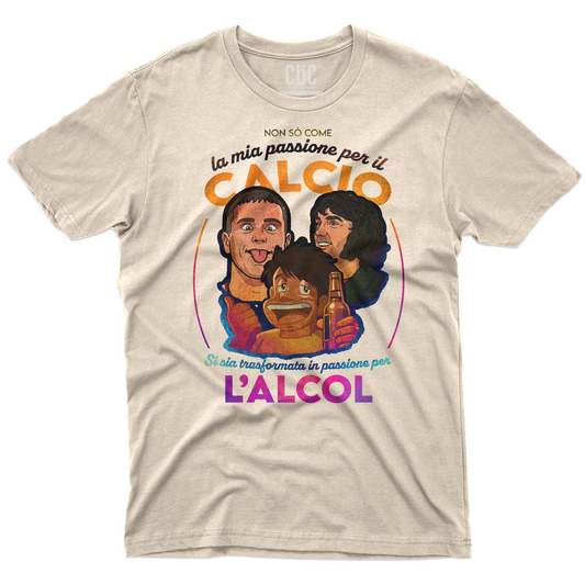T-SHIRT ALCOL CALCIO cresci e bevi meme Sabbia M [IMGKEY:SAN:M:1]