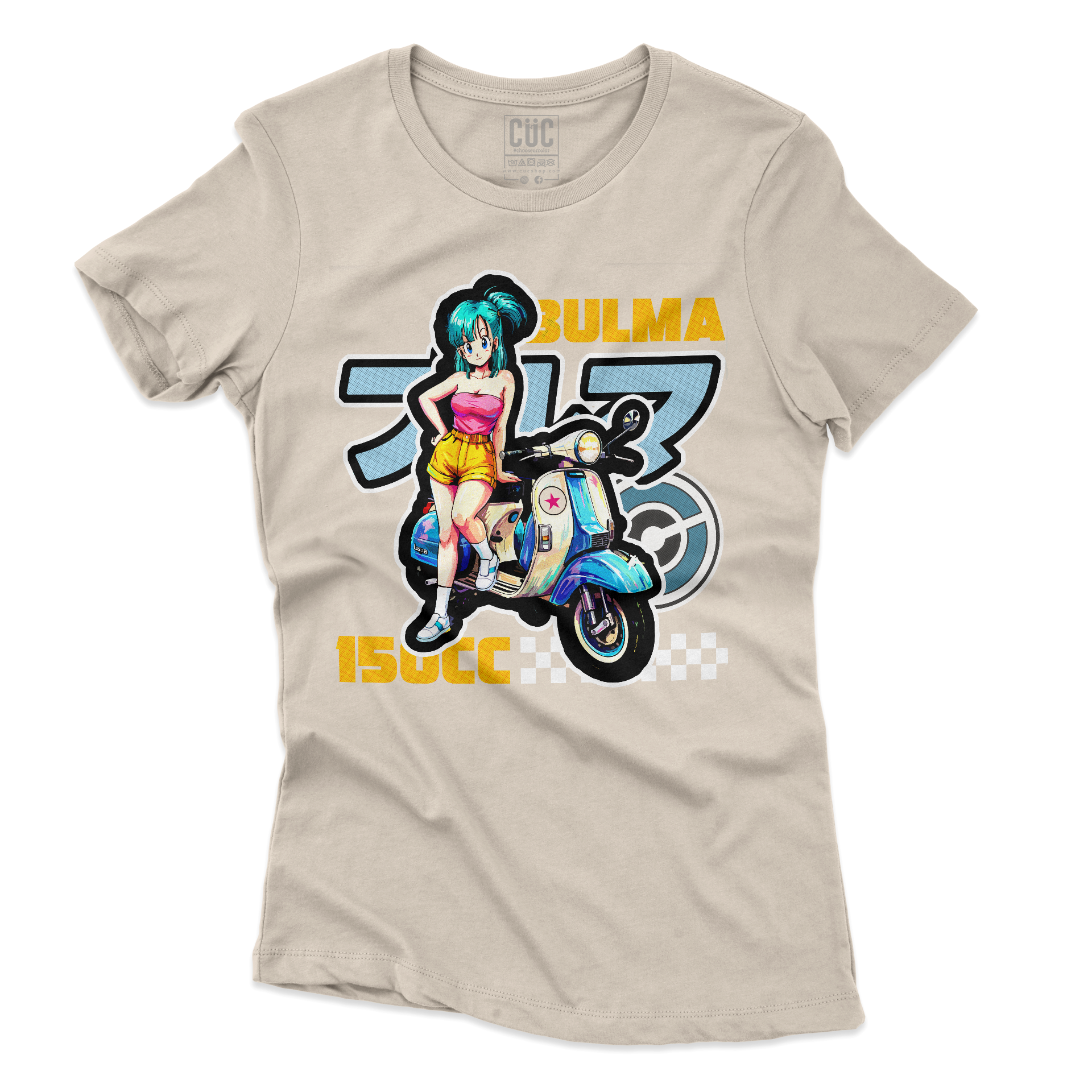 T-SHIRT CUC ANIME BULMA 150CC motorino e classic manga Sabbia W [IMGKEY:SAN:W:3]