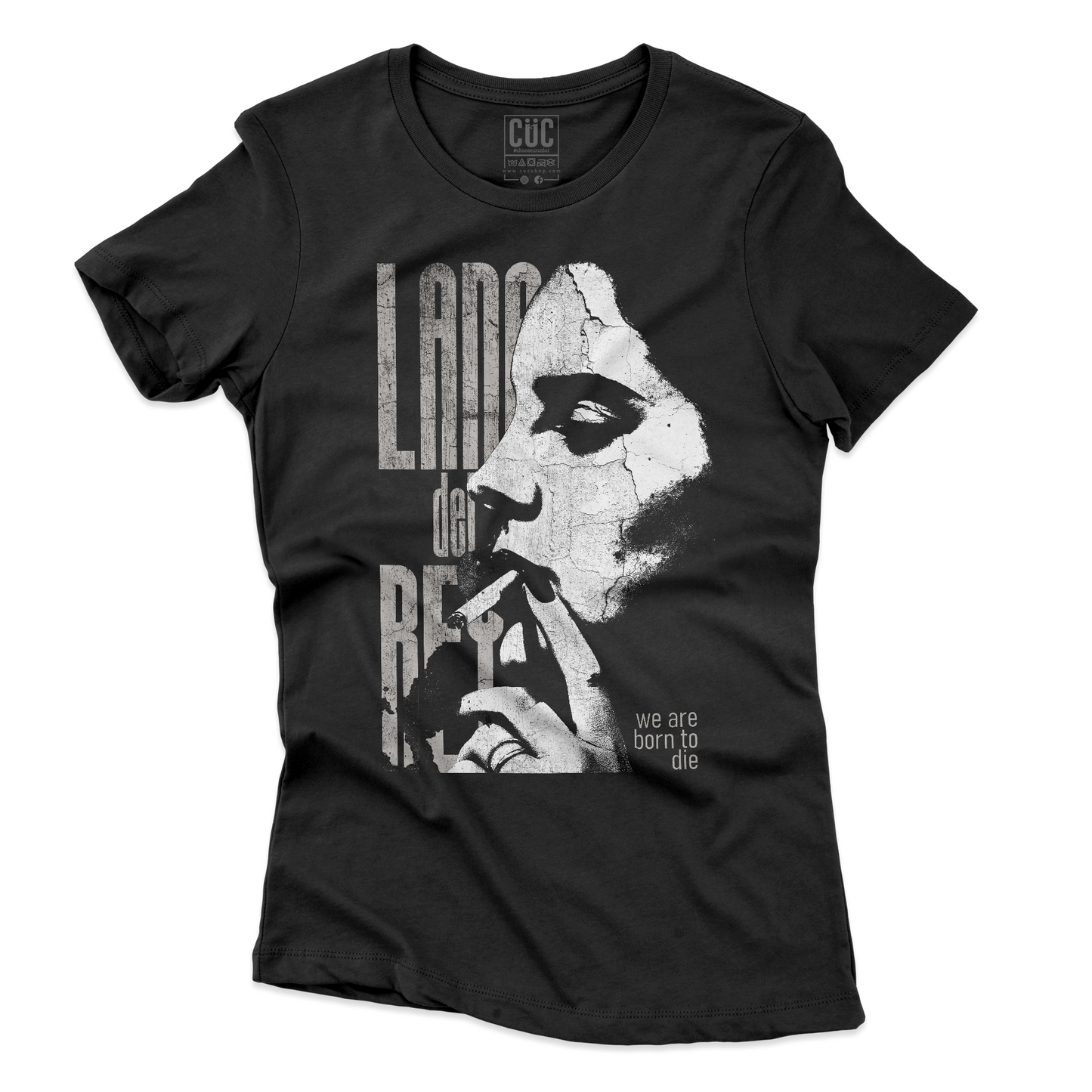 T-SHIRT CUC We Are Bor To Die Lana indie rock queen Nera W [IMGKEY:BLA:W:3]