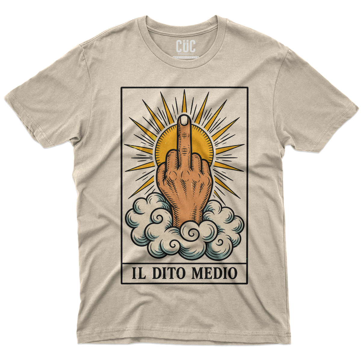 T-SHIRT CUC Tarocchi IL DITO MEDIO Sabbia M [IMGKEY:SAN:M:1]