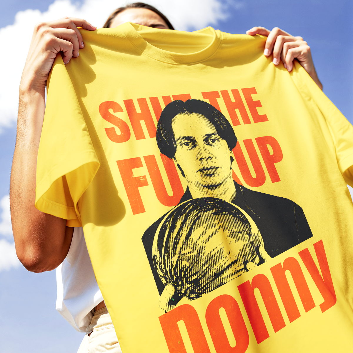 T-SHIRT DONNY SHUT THE FXXKUP Big Lebowski YEL M [IMGKEY:YEL:M:2]