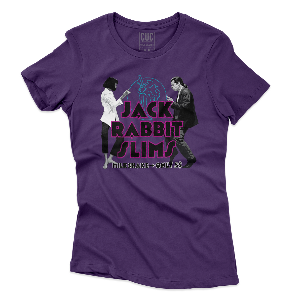 T-SHIRT Pulp Fiction Dance Milkshake twist PUR W [IMGKEY:PUR:W:2]