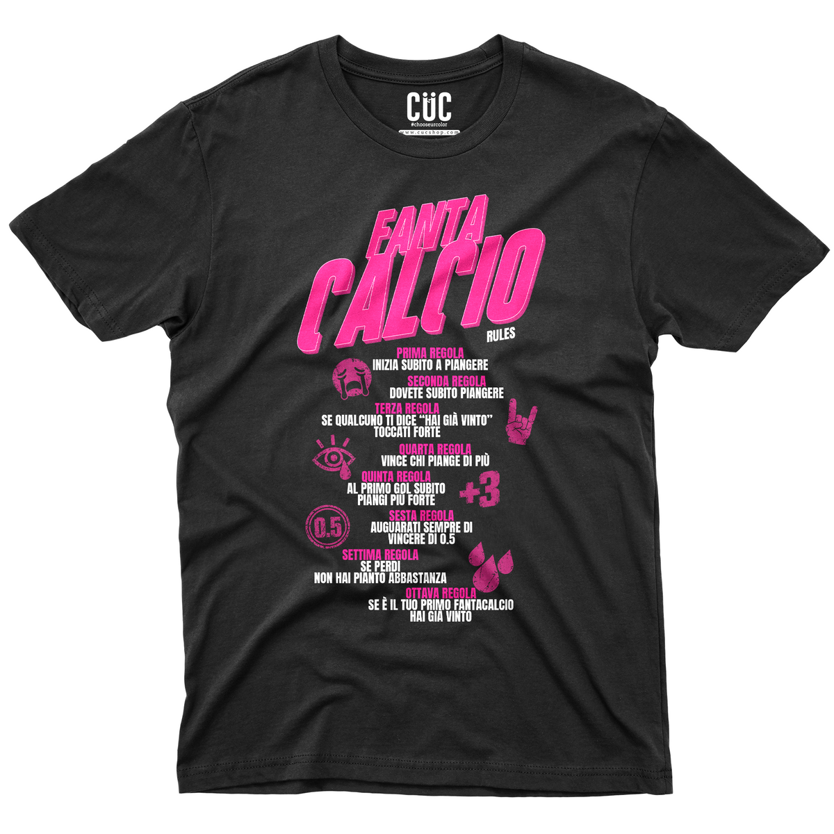 T-SHIRT FANTACALCIO LIKE FIGHT CLUB regole del fanta Nera M [IMGKEY:BLA:M:1]