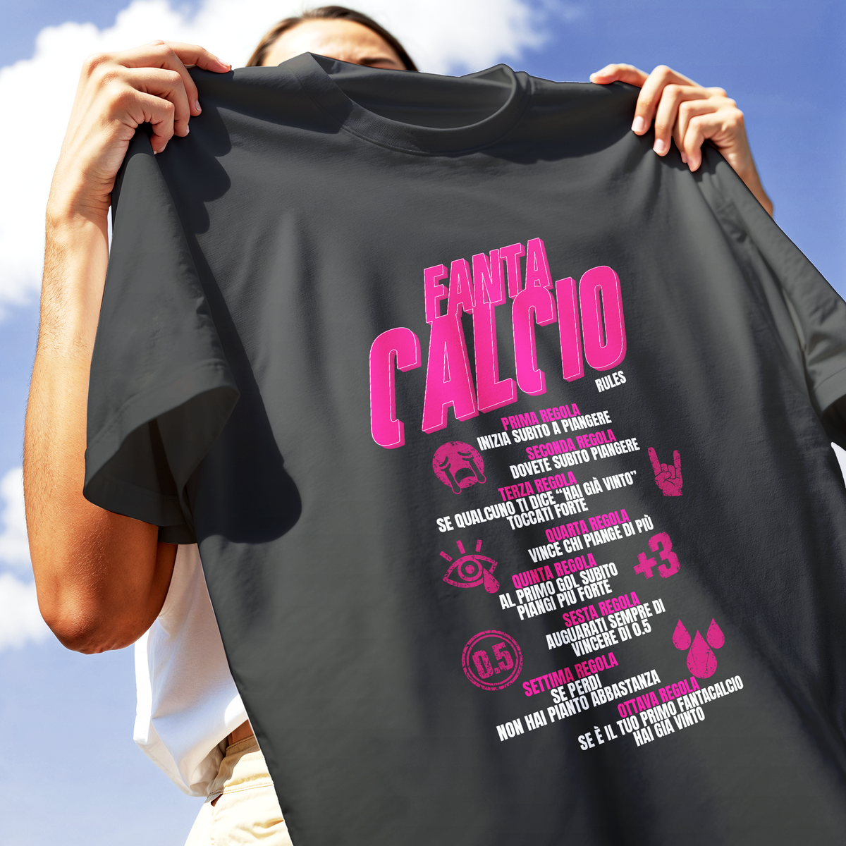 T-SHIRT FANTACALCIO LIKE FIGHT CLUB regole del fanta Nera M [IMGKEY:BLA:M:2]