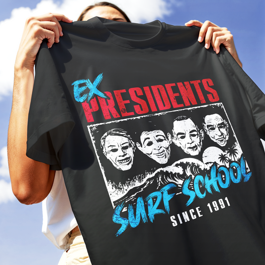 T-SHIRT CUC EX PRESIDENTS Surf School Point Break film cult anni 90 Nera M [IMGKEY:BLA:M:2]