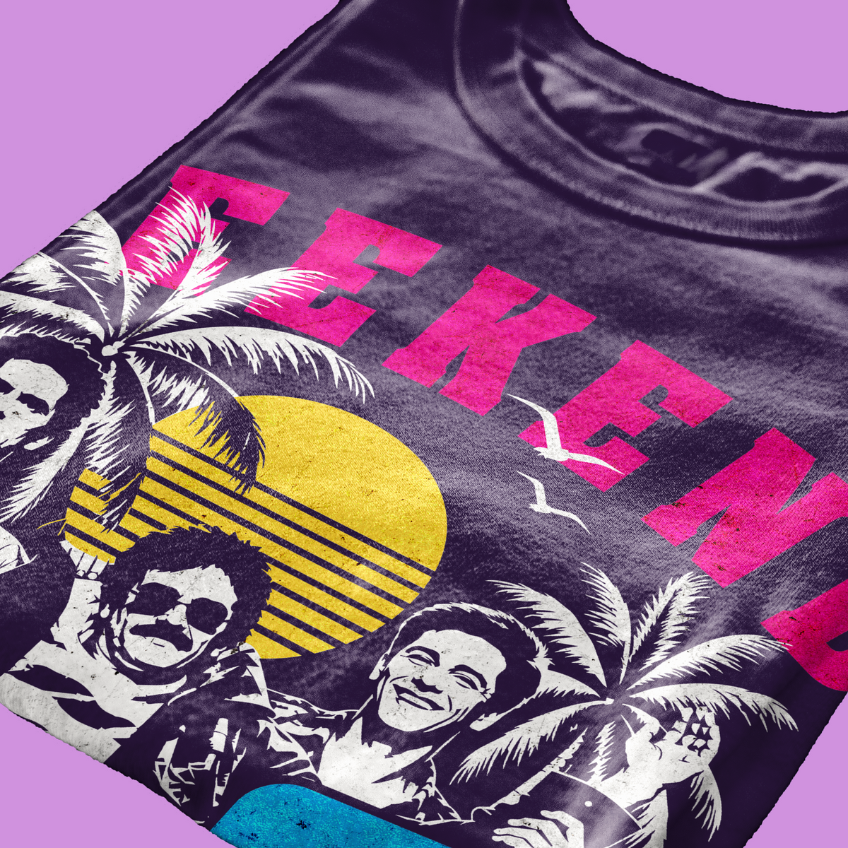 T-SHIRT CUC WEEKEND VIBES film cult divertente anni 90 PUR M [IMGKEY:PUR:M:4]