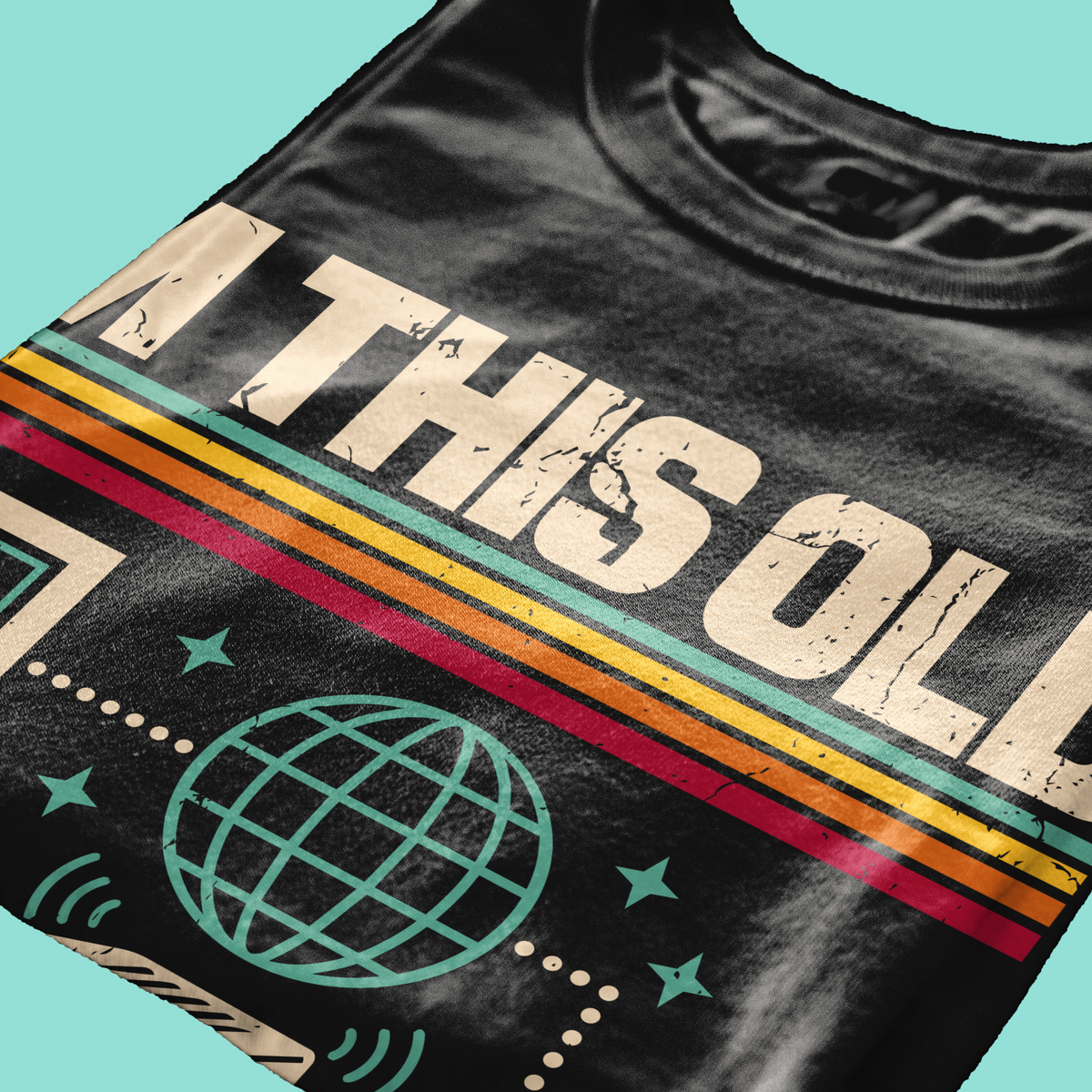T-SHIRT CUC Sono così vecchio La vita era meglio in 56kbps Meme Nerd Nera M [IMGKEY:BLA:M:4]