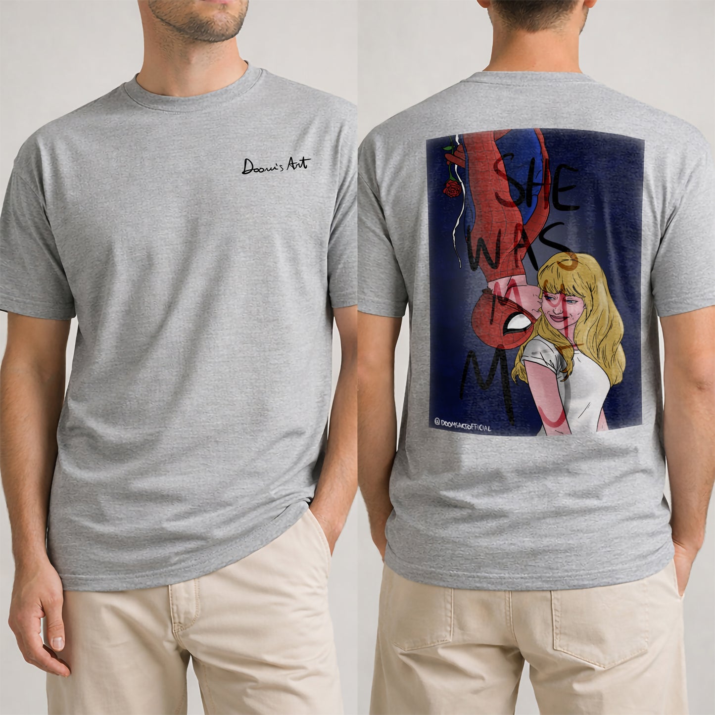 T-SHIRT MJ STAMPA fronte retro Grigio #chooseurcolor
