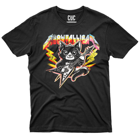 CUC T-Shirt MEOWTALLICAT - gatto metallaro - la musica è una cosa seria  #chooseurcolor