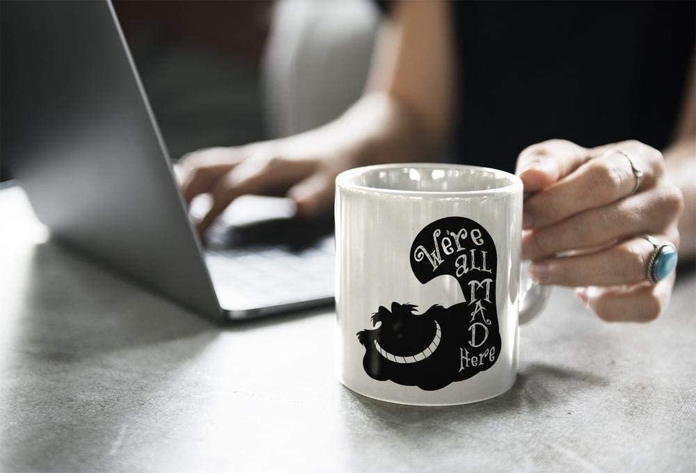 White Smoke Tazza Stregatto We Are all Mad Here - Mug sul Gatto di Alice - Choose ur Color Cuc shop