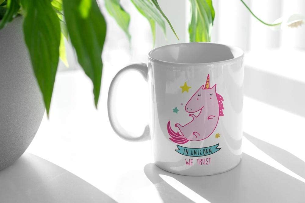 Dark Olive Green Tazza Noi crediamo negli unicorni - We Believe in unicors - Mug Divertente - Choose ur Color Cuc shop