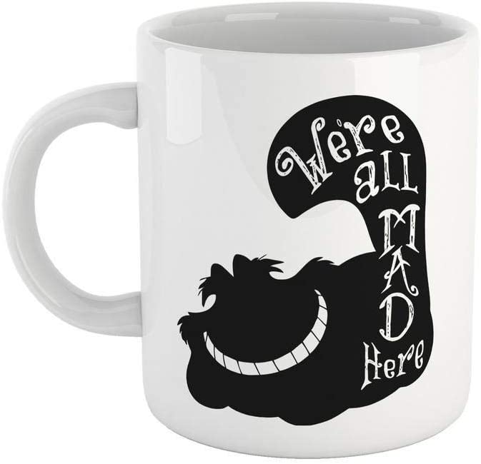 Black Tazza Stregatto We Are all Mad Here - Mug sul Gatto di Alice - Choose ur Color Cuc shop