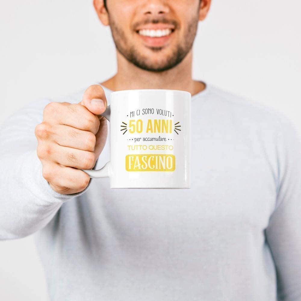 Pale Goldenrod Tazza Regalo di Compleanno 50 Anni - Mug Simpatica per Chi festeggia Una Data Importante - Choose ur Color Cuc shop