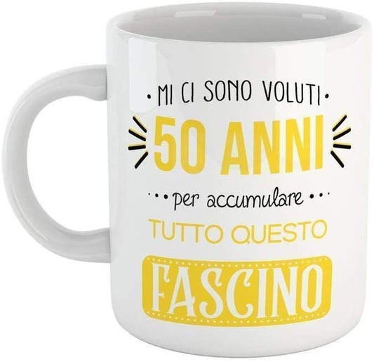 Goldenrod Tazza Regalo di Compleanno 50 Anni - Mug Simpatica per Chi festeggia Una Data Importante - Choose ur Color Cuc shop