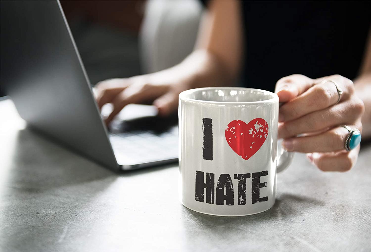 Brown Tazza I Love Hate - Mug Divertente Amo odiare - Choose ur Color Cuc shop