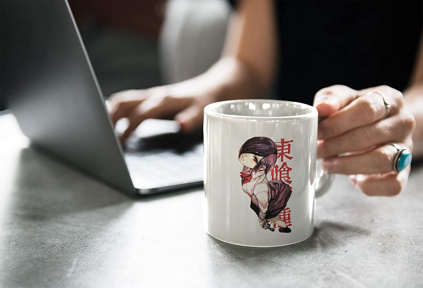 White Smoke Tazza Tokyo Ghoul - Mug Touka Anime - Choose Ur Color Cuc shop