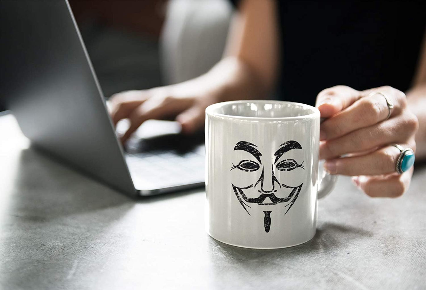 White Smoke Tazza V per Vendetta - Anonymous - Choose ur Color Cuc shop