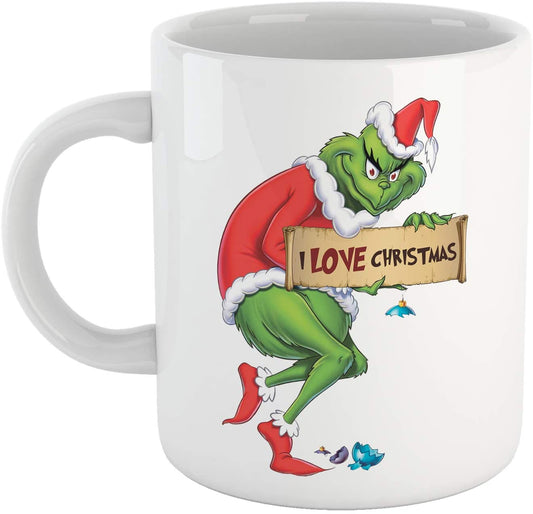 Maroon Tazza Grinch I Love Christmas - Choose ur Color Cuc shop