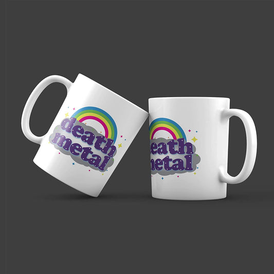 Light Gray Tazza Death Metal Rainbow - Music - Immagine Divertente Musicale - Choose ur Color Cuc shop