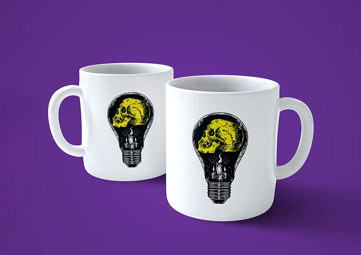 Lavender Tazza Skull Idea - Mug Accattivante con Un Teschio e Le Candele per Fare Colazione con Stile - Choose ur Color Cuc shop