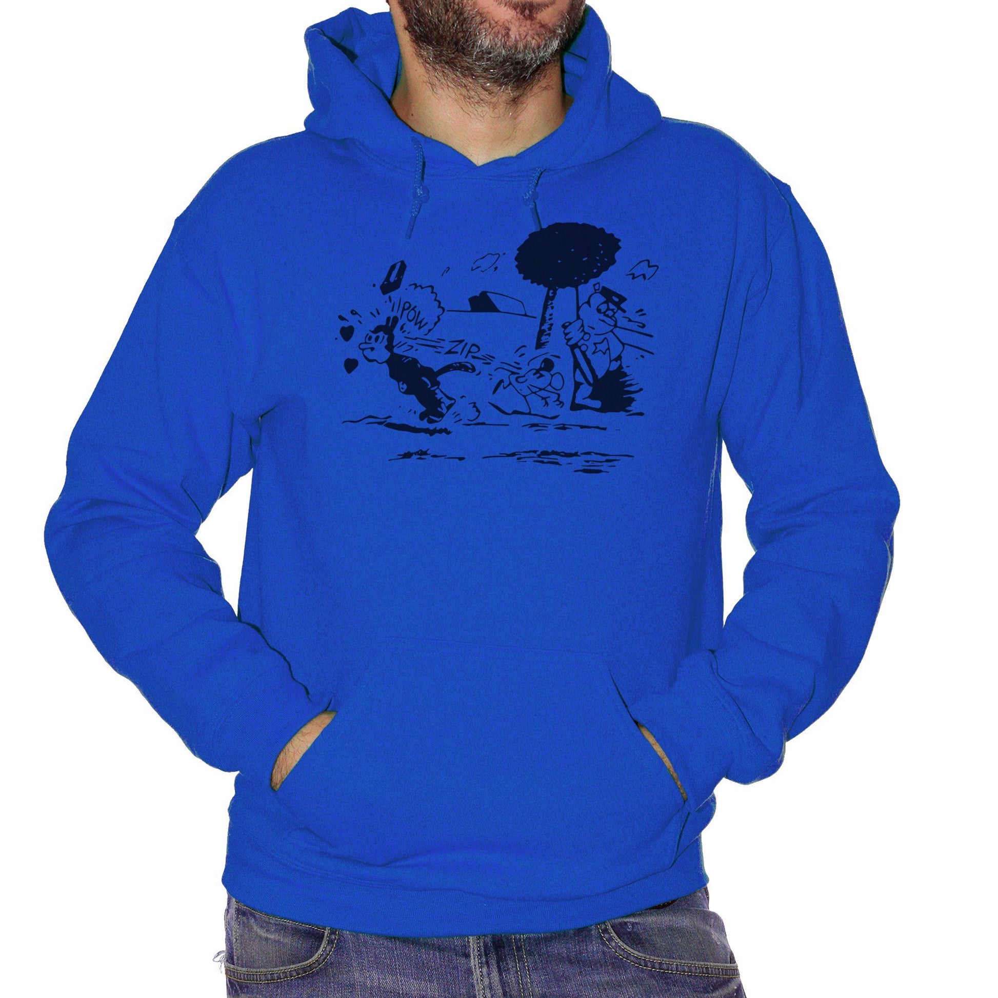 Dark Slate Blue Felpa Krazy Kat As Worn By Samuel L Jackson Pulp Fiction Tshirt - FILM CucShop