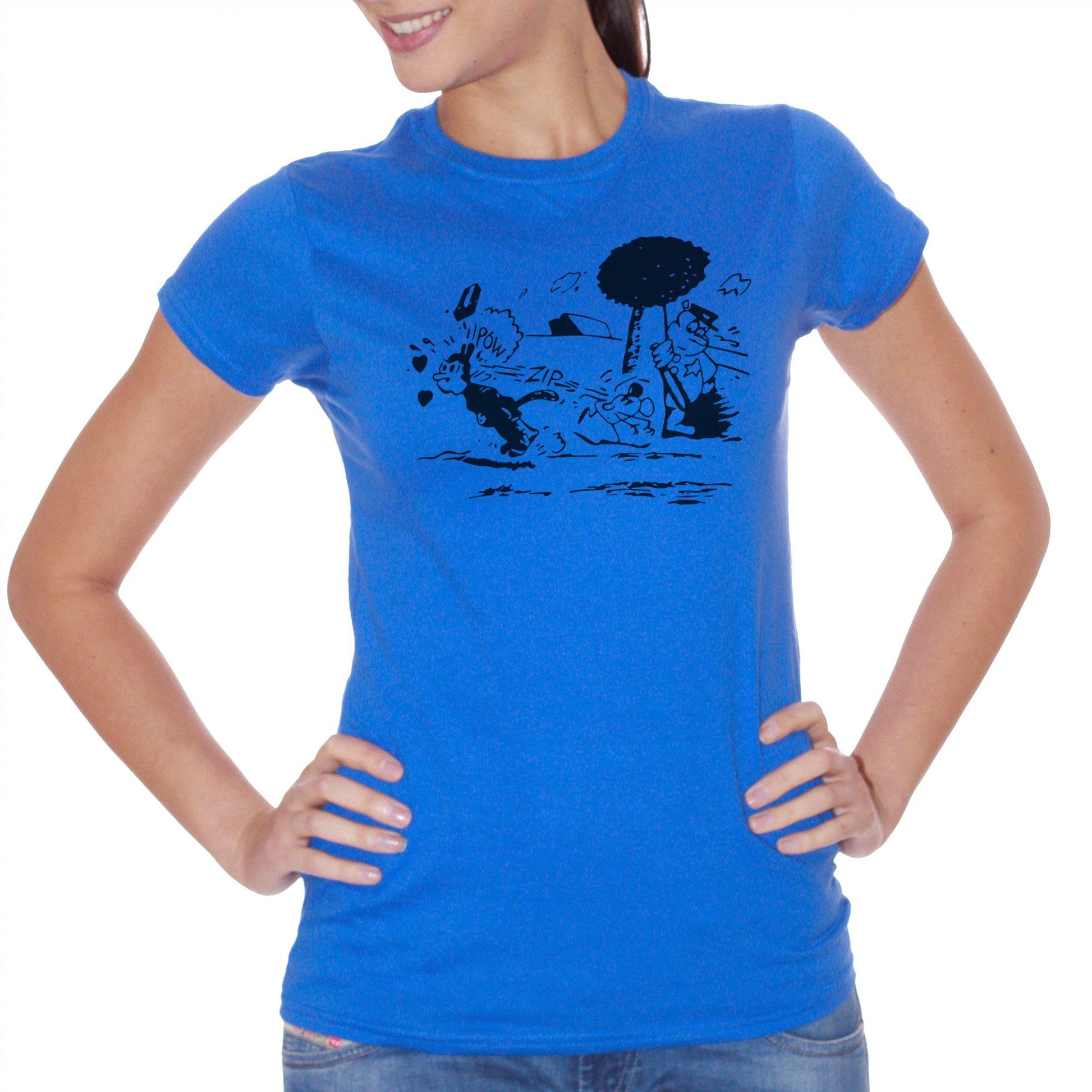 Royal Blue T-Shirt Krazy Kat As Worn By Samuel L Jackson Pulp Fiction Tshirt - FILM CucShop