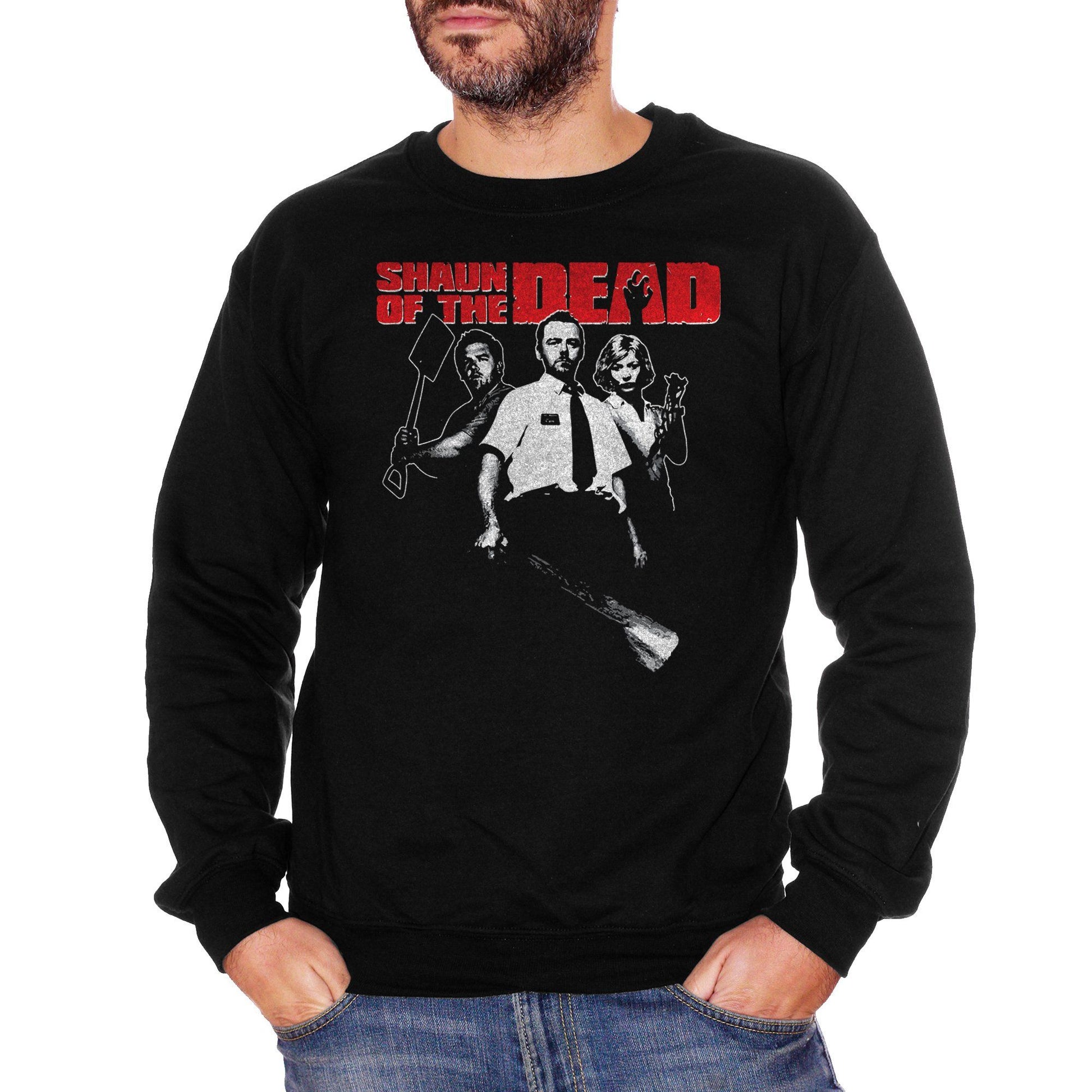 Black Felpa Girocollo Shaun Of The Dead Alba Dei Morti Viventi Fil Movie Horror - FILM CucShop