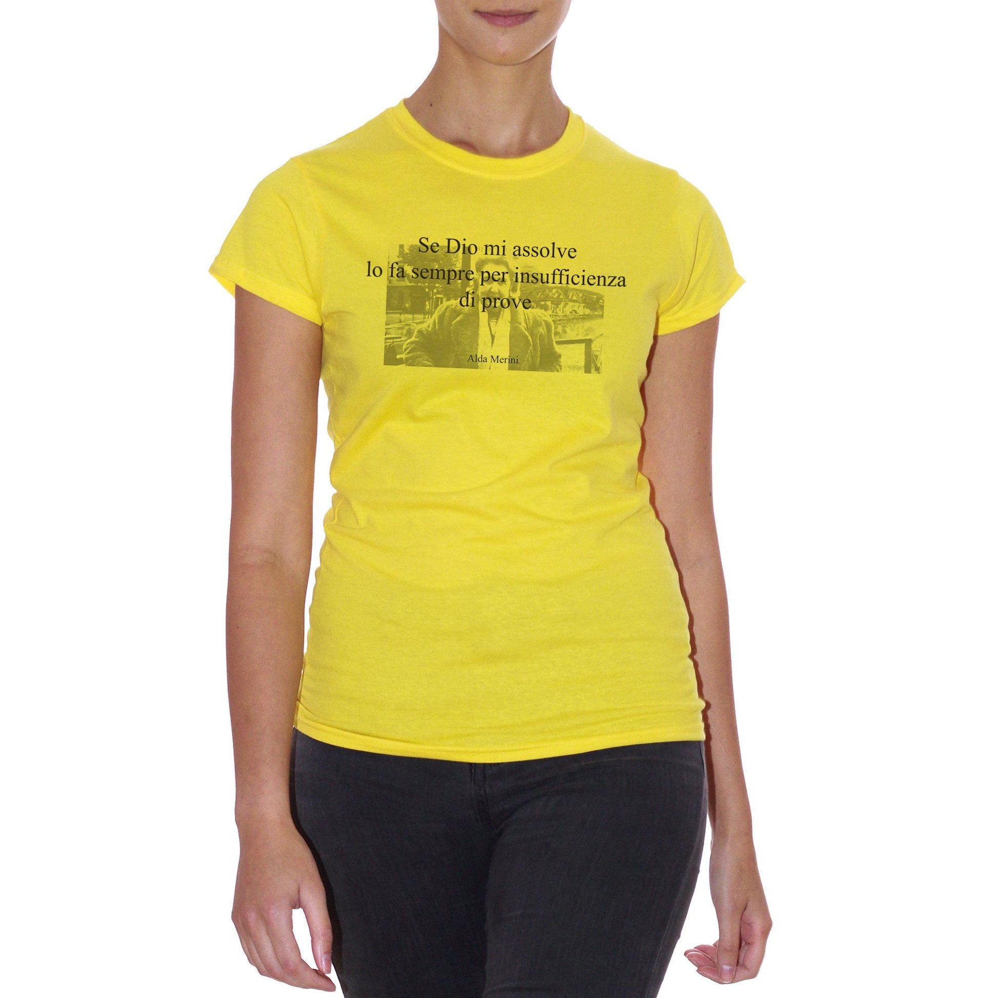 Goldenrod T-Shirt Merini Se Dio Mi Assolve - FAMOSI CucShop