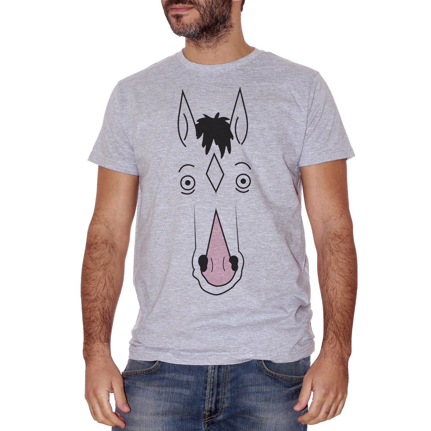 Gray T-Shirt Bojack Mask Face - FILM CucShop