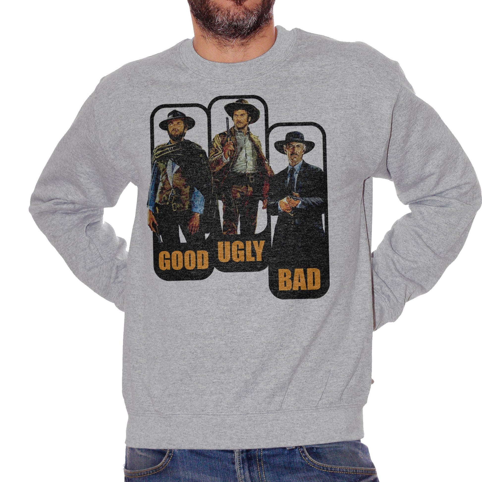 Dark Gray Felpa Girocollo Clint Eastwood Cinema Movie Western Good - FILM CucShop