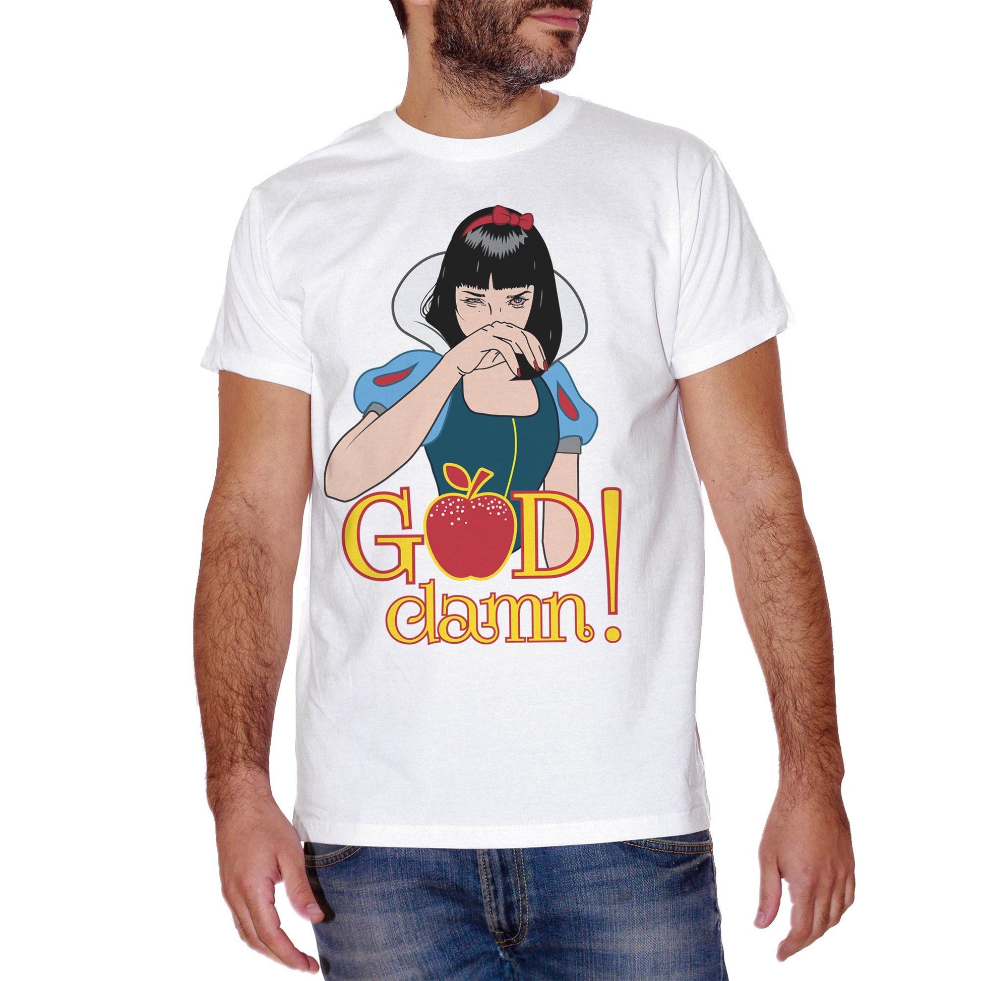 Maroon T-Shirt Mia Wallace Snow White Biancaneve Cocain - FILM CucShop