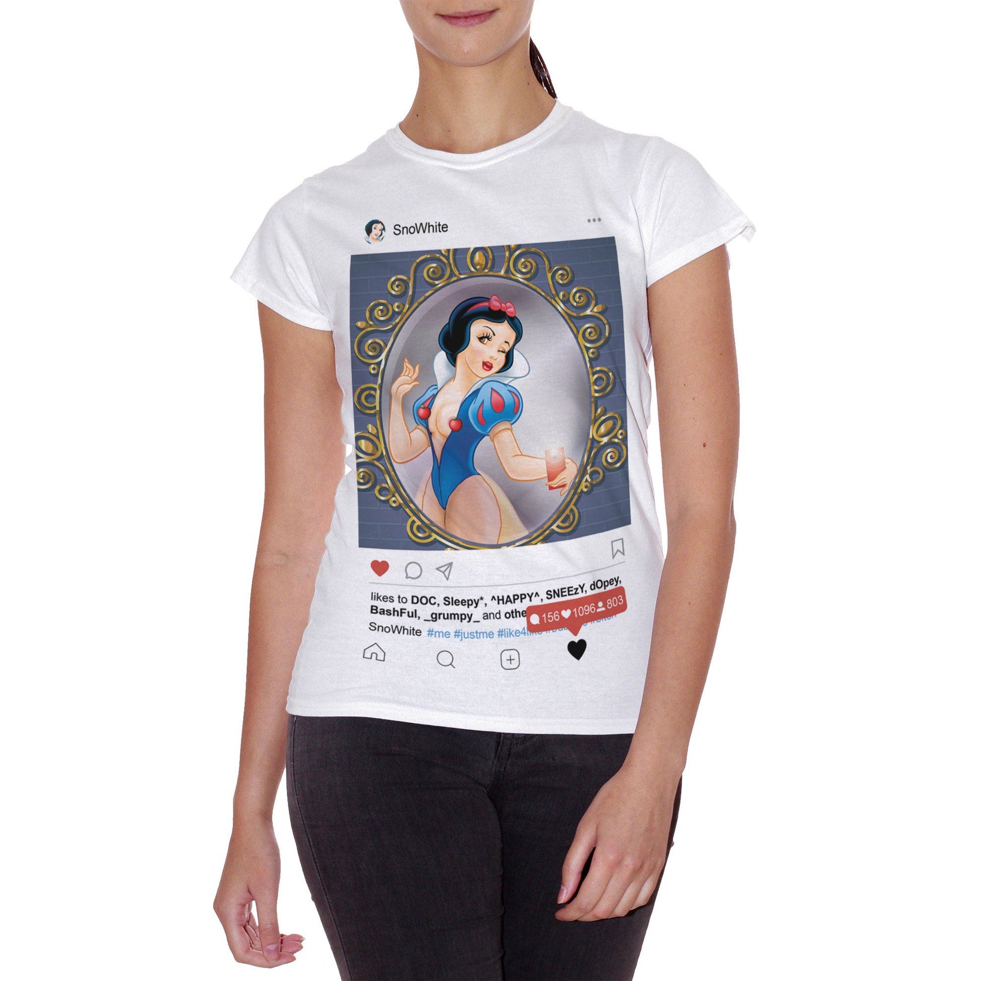 Rosy Brown T-Shirt Princess Biancaneve Snow White Social Fashion Selfie - FILM CucShop