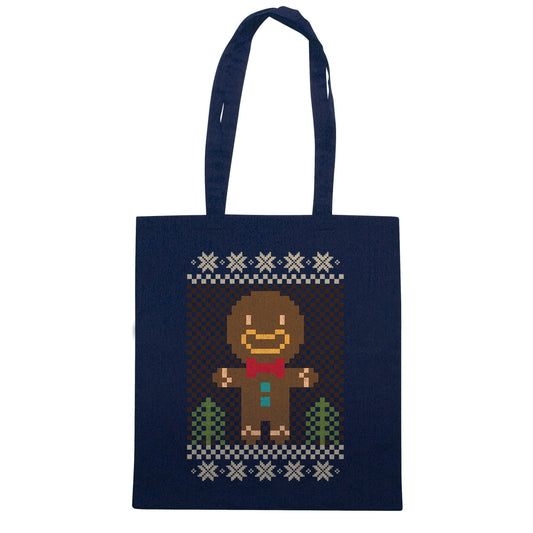 Midnight Blue Borsa Christmas-Natale-Biscotto-Omino-Pan-Di-Zenzero-Cookie-Man - Blu navy - Eventi CucShop