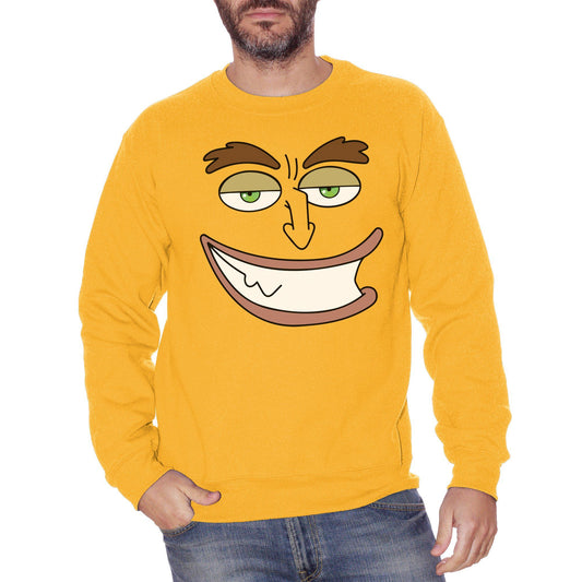 Goldenrod Felpa Girocollo Hormone Monster Maurice Face Smile Big Mouth - FILM CucShop