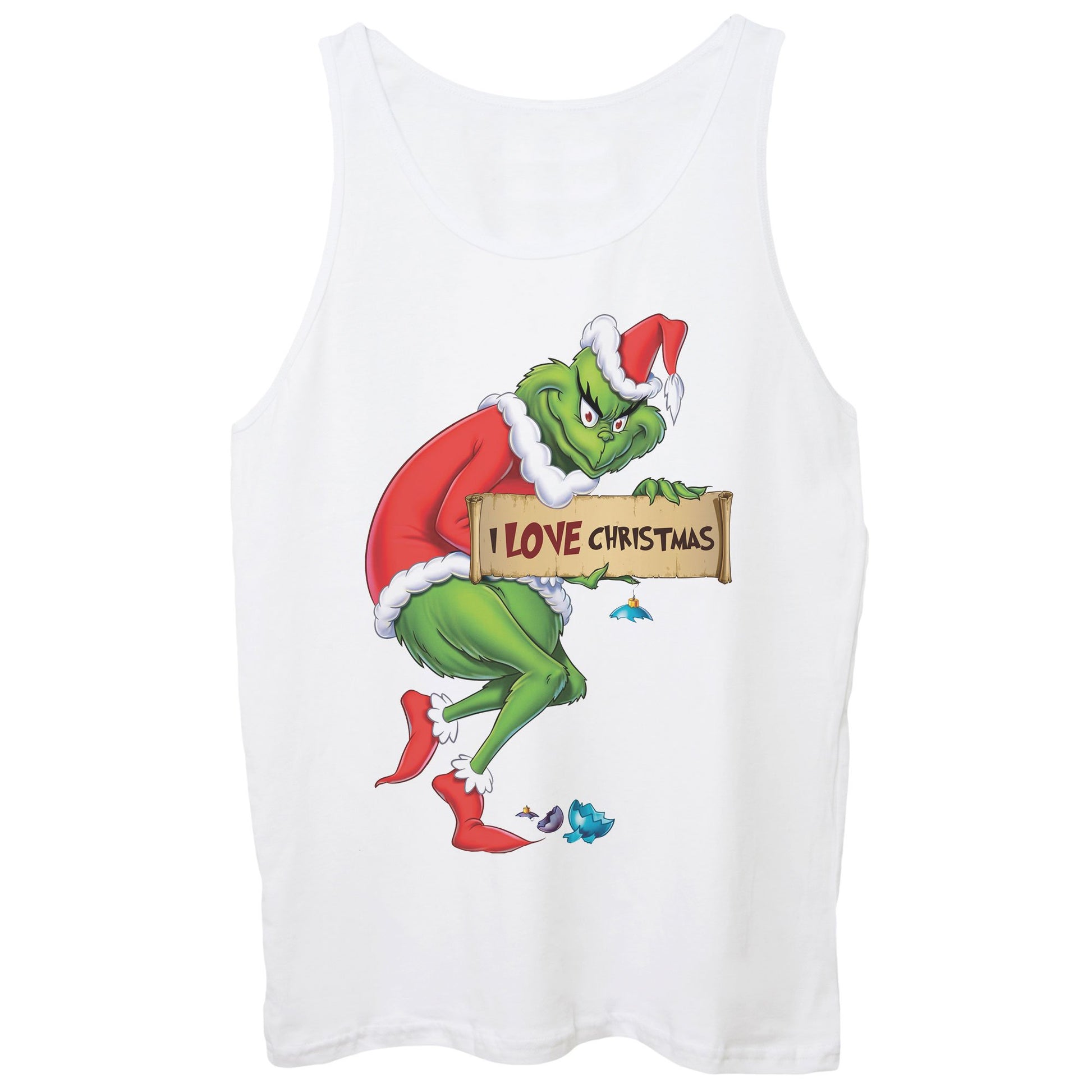 White Smoke Canotta Grinch I Love Christmas - FILM CucShop