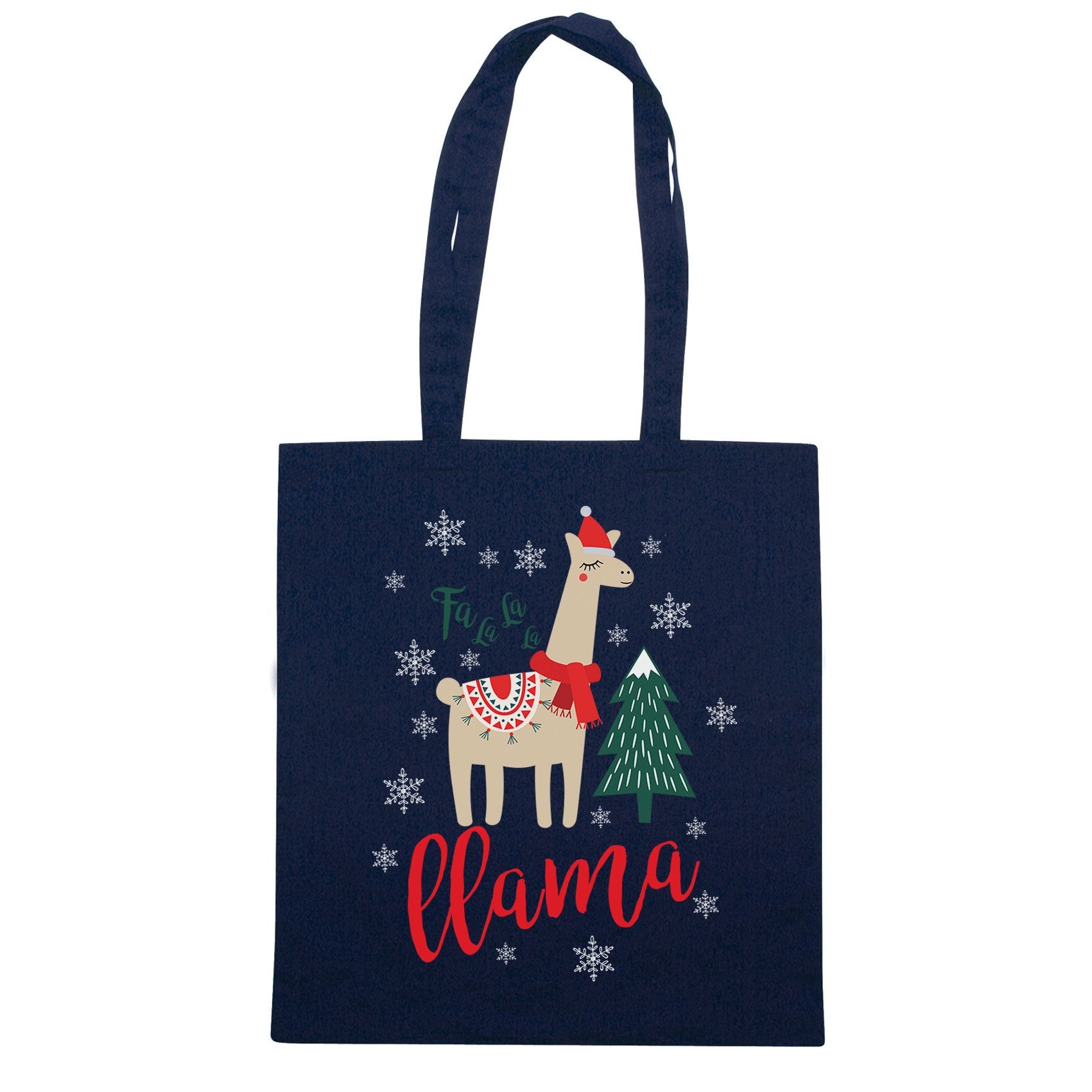 Midnight Blue Borsa Fa La La La Llama Xmas Christmas Natale - Blu navy - FILM CucShop