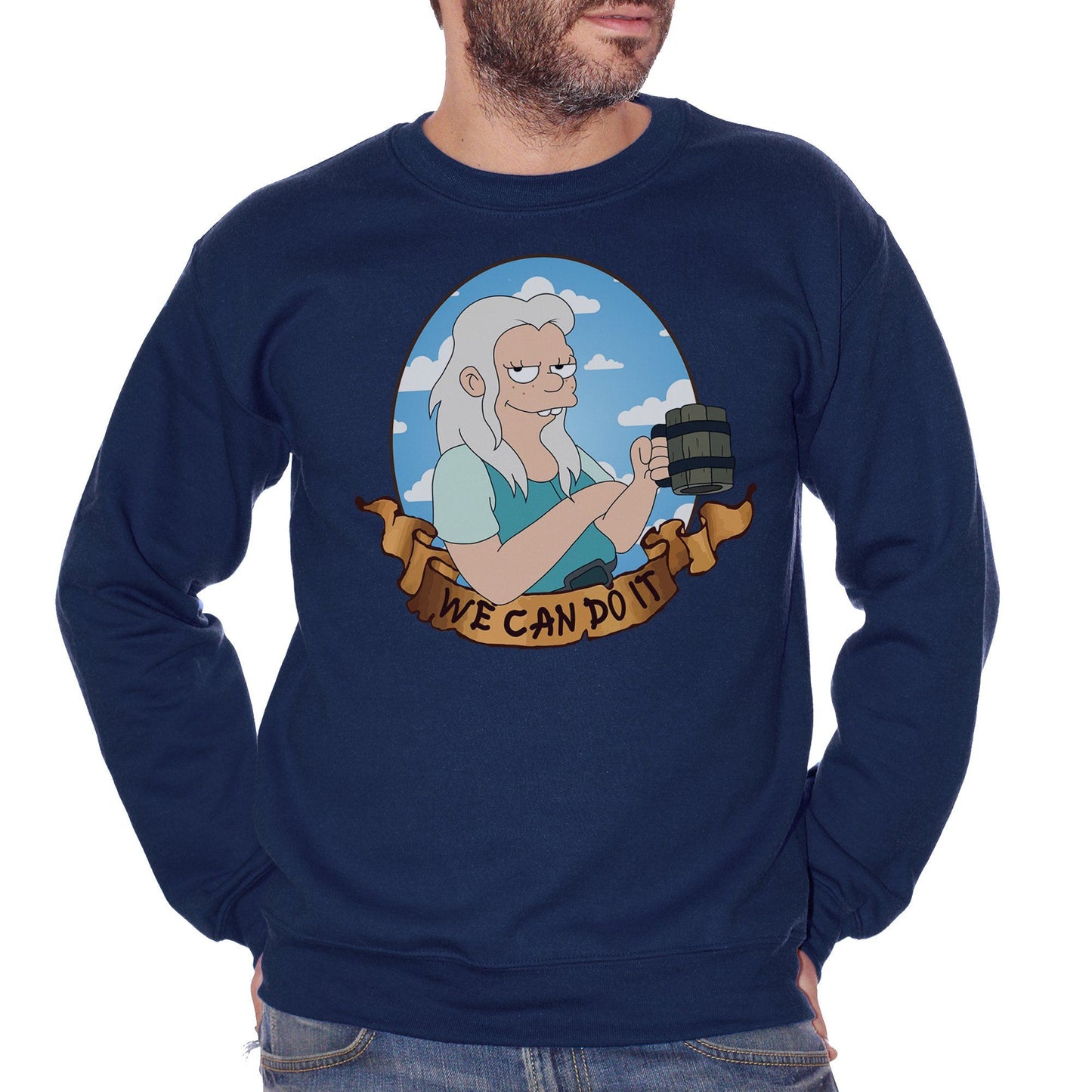 Dark Slate Gray Felpa Girocollo Disincanto Princess Bean Disenchantment Netflix - FILM CucShop