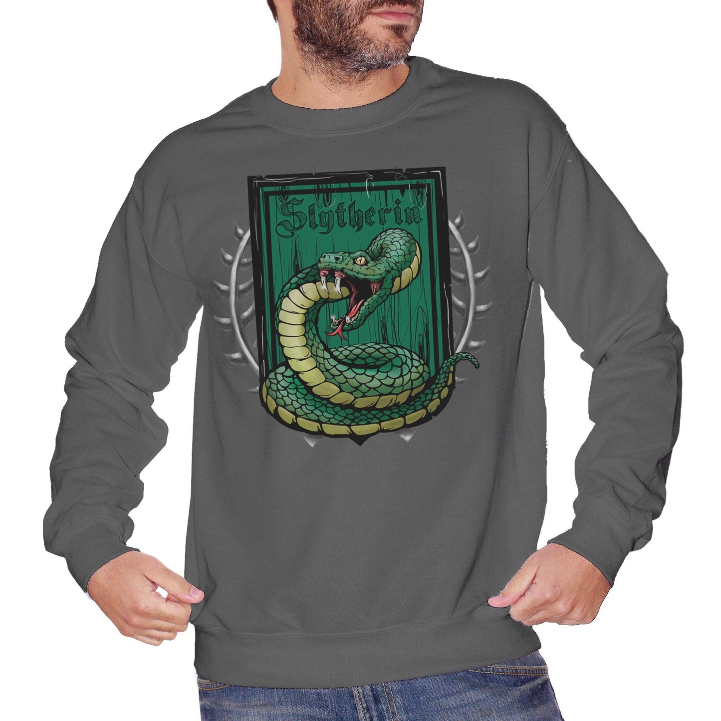 Dark Slate Gray Felpa Girocollo Slytherin - FILM CucShop