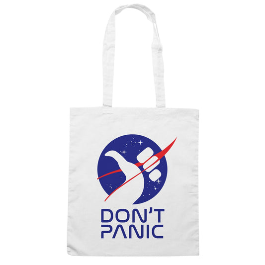 Midnight Blue Borsa Dont Panic Guida Galattica Per Autostoppisti Nasa - Bianca - FILM CucShop